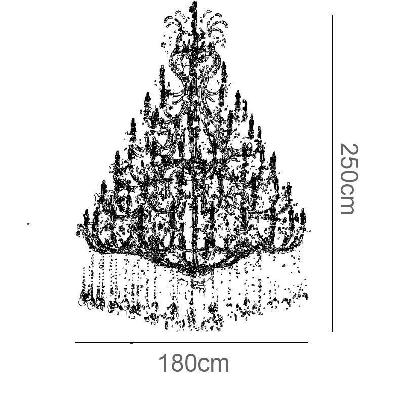 Luxury Crystal Chandelier Decoration Ceiling Light With 96 Lights