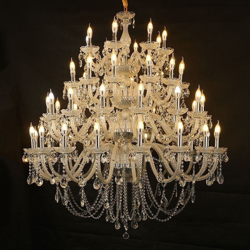 European Crystal Chandelier Ceiling Light With 53 Lights