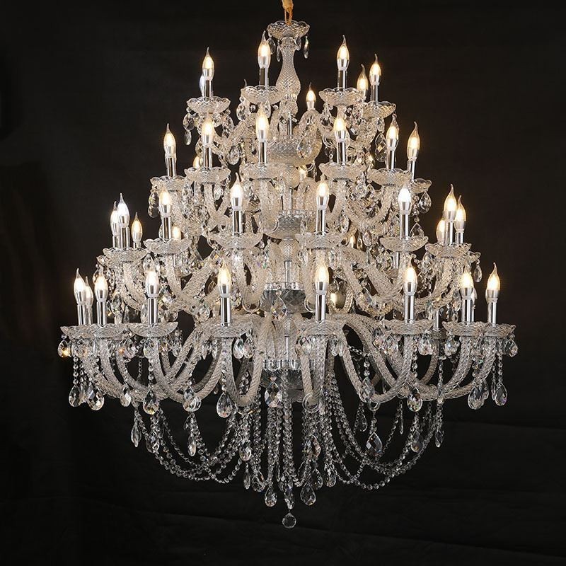 European Crystal Chandelier Ceiling Light With 53 Lights