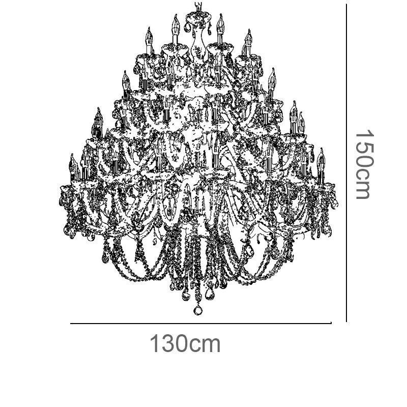 European Crystal Chandelier Ceiling Light With 53 Lights