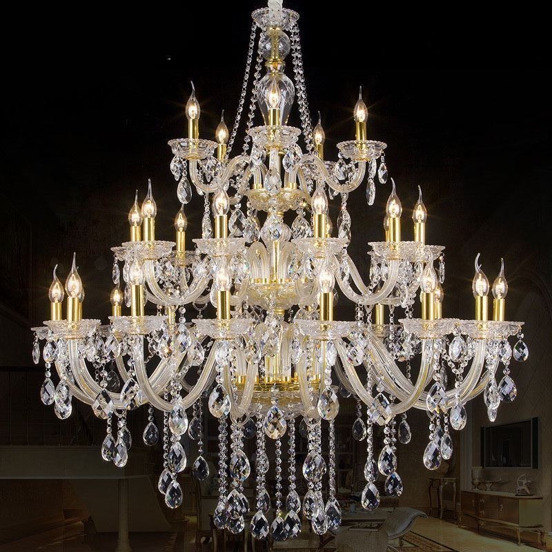 Luxury Crystal Chandelier Decoration Ceiling Light With 32 Lights