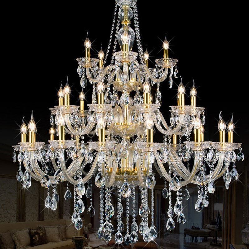 Luxury Crystal Chandelier Decoration Ceiling Light With 32 Lights