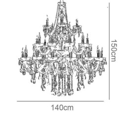 Luxury Crystal Chandelier Decoration Ceiling Light With 32 Lights