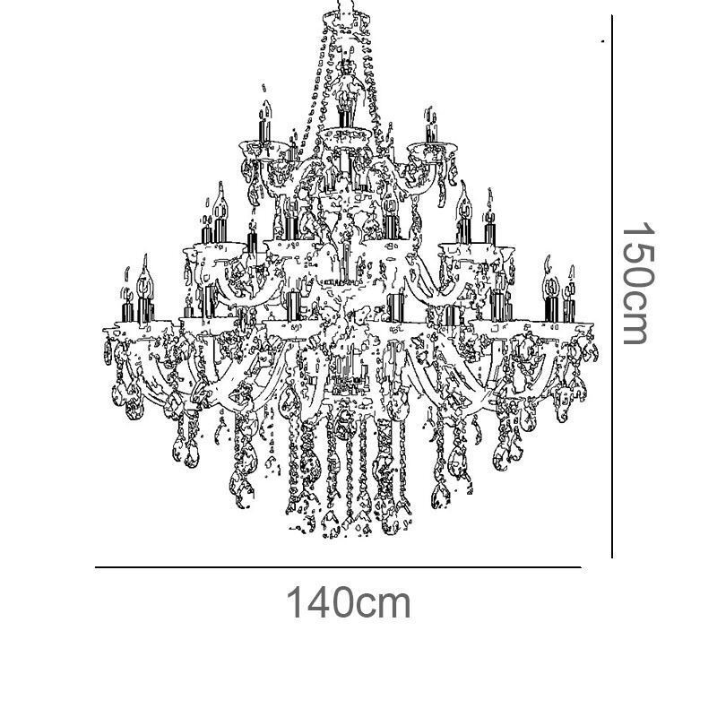 Luxury Crystal Chandelier Decoration Ceiling Light With 32 Lights