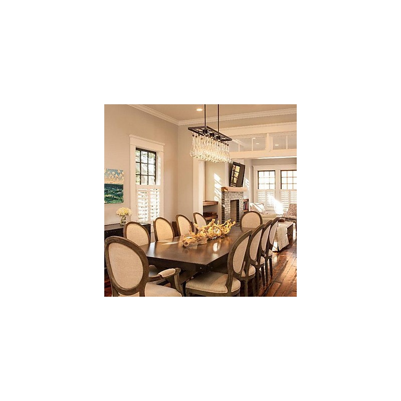 Modern Contemporary Crystal Painting Metal Chandelier