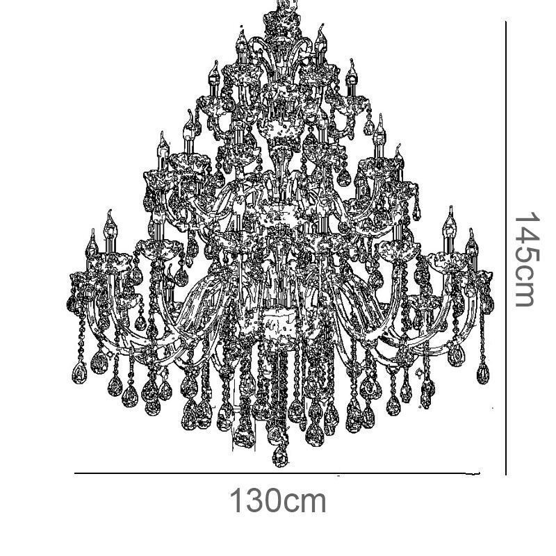 European Crystal Chandelier Luxury Ceiling Light With 30 Lights