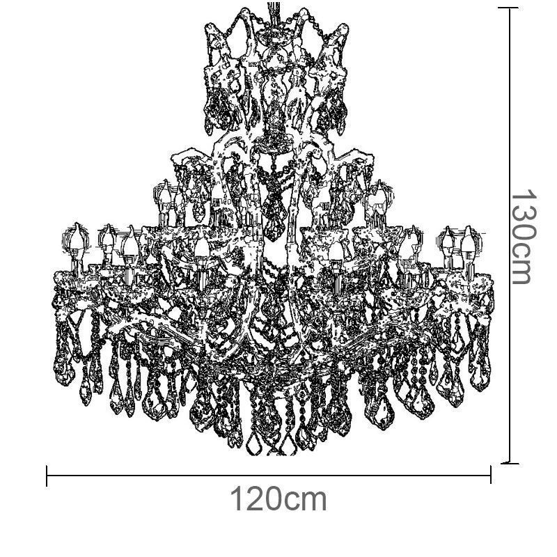 European Crystal Chandelier Decoration Ceiling Light With 24 Lights