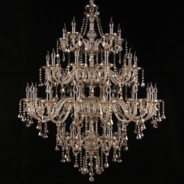 Cognac Crystal Chandelier Ceiling Light With 35 Lights