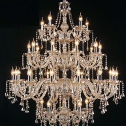 Cognac Crystal Chandelier Ceiling Light With 35 Lights