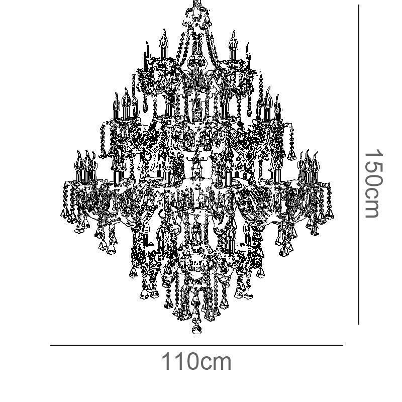 Cognac Crystal Chandelier Ceiling Light With 35 Lights