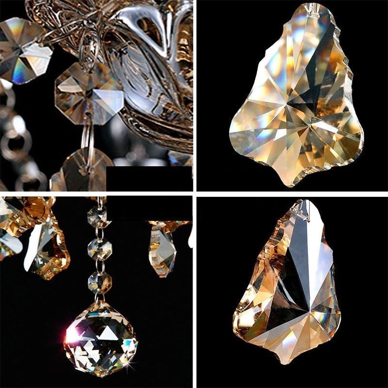 Cognac Crystal Chandelier Ceiling Light With 35 Lights