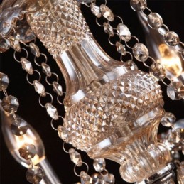 Cognac Crystal Chandelier Ceiling Light With 35 Lights