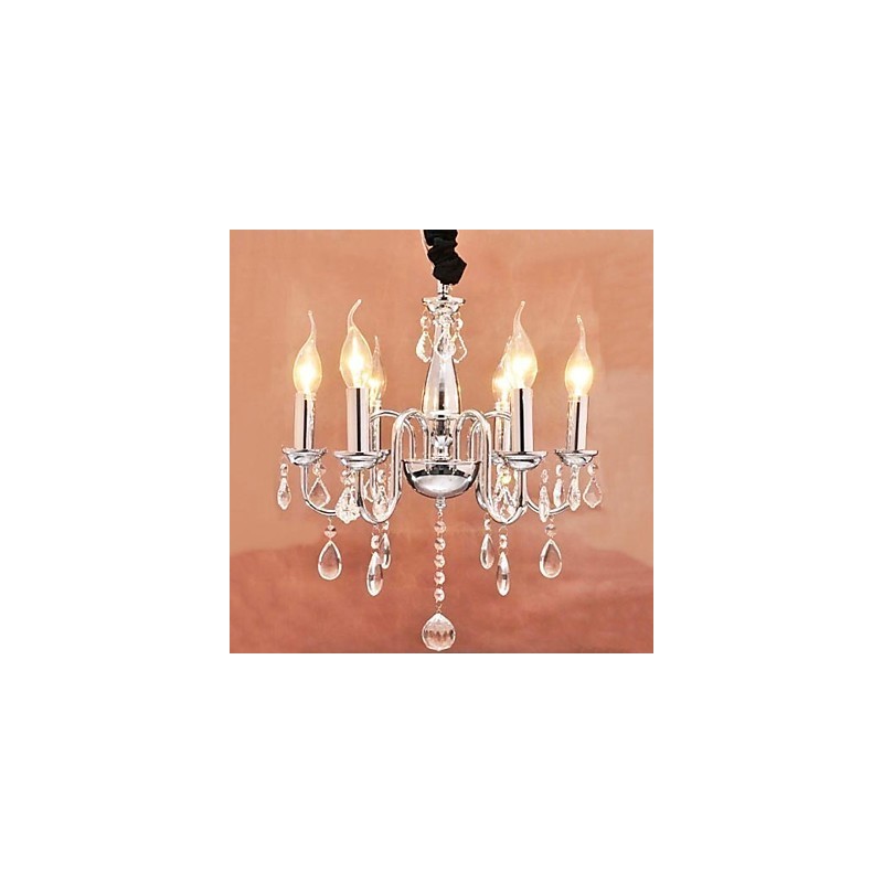 6 light Crystal Pendent Light in Candle Feature