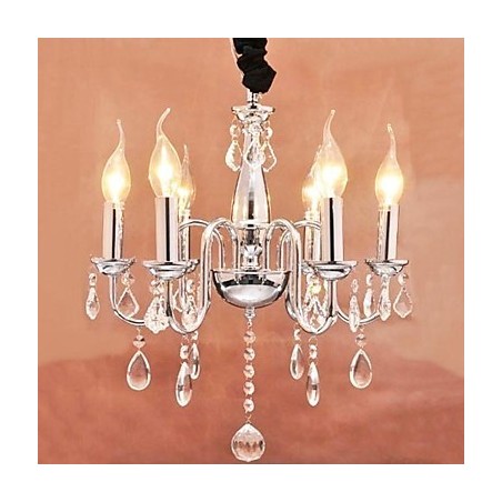 6 light Crystal Pendent Light in Candle Feature