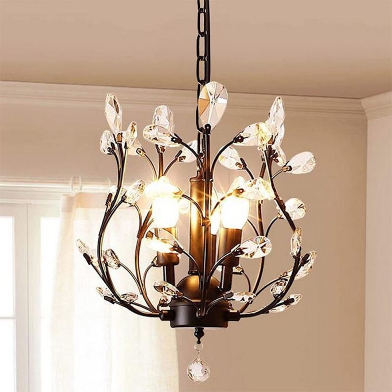 Black Retro Chandelier Crystal Ceiling Light