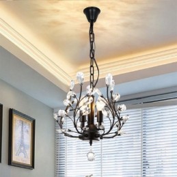 Black Retro Chandelier Crystal Ceiling Light