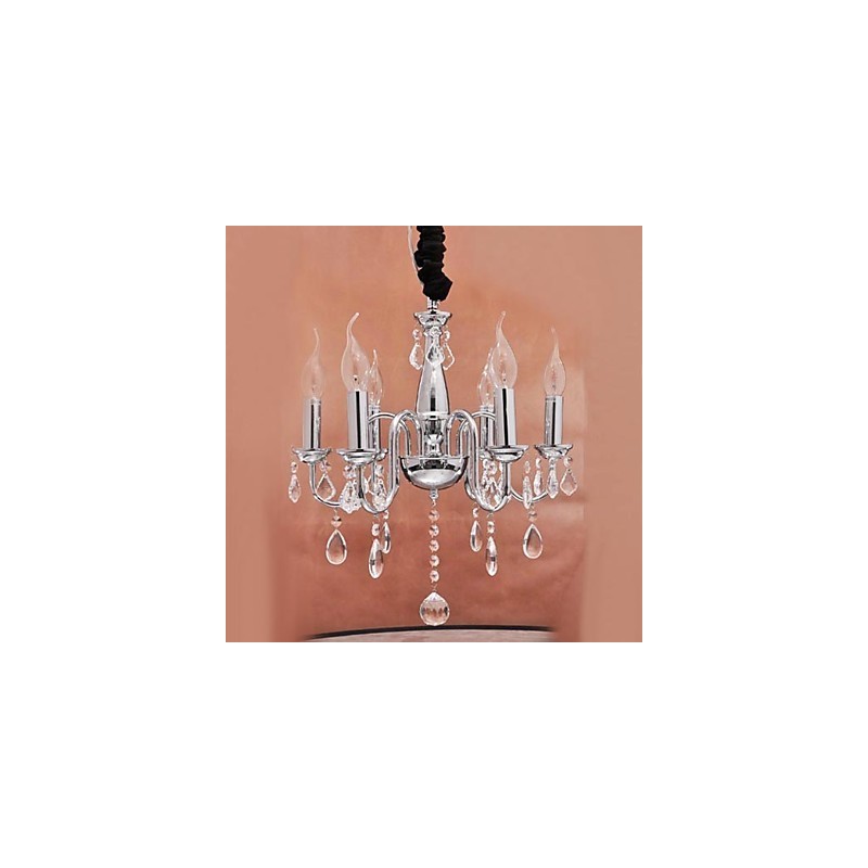 6 light Crystal Pendent Light in Candle Feature