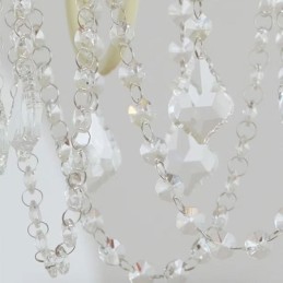 Nordic Crystal Chandelier Paint Craft Cream Ceiling Light