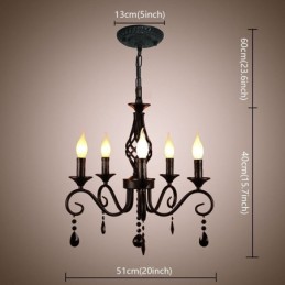 Rustic Wrought Iron Chandelier 5 Lights
