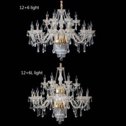 Large Crystal Chandelier European Classic Pendant Light