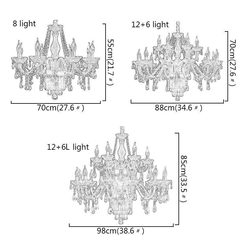 Large Crystal Chandelier European Classic Pendant Light