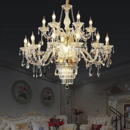 Large Crystal Chandelier European Classic Pendant Light