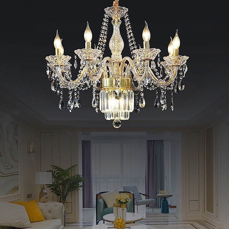 Large Crystal Chandelier European Classic Pendant Light