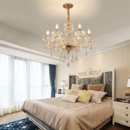 Elegant Crystal Chandelier European Style Glass Pendant Light