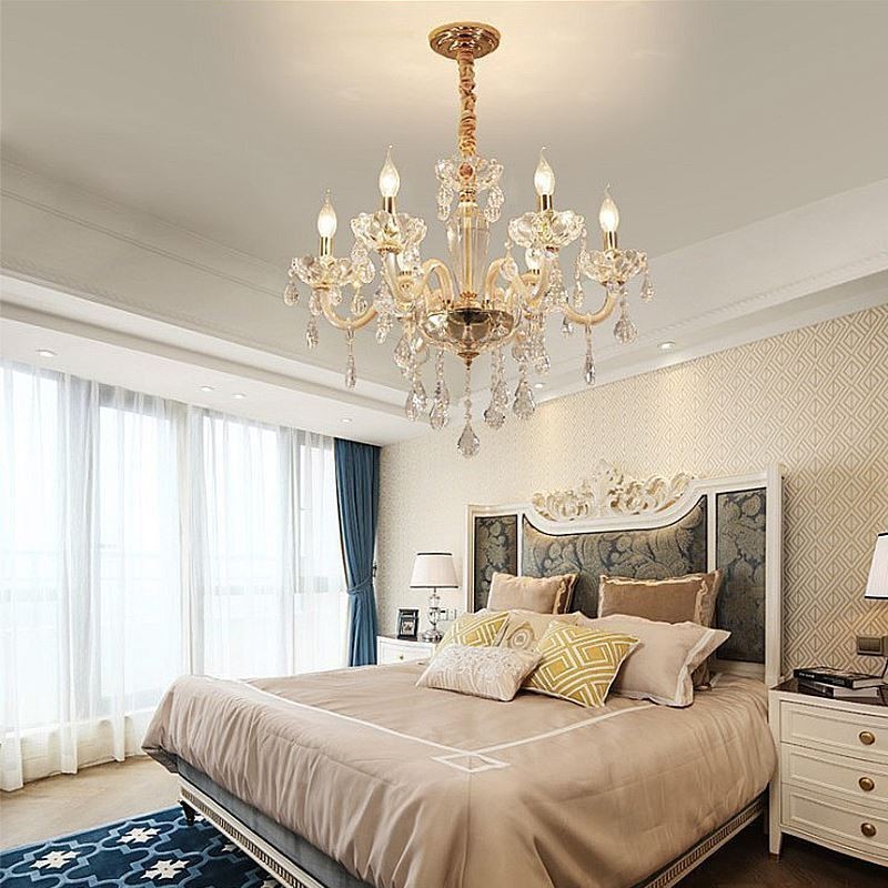 Elegant Crystal Chandelier European Style Glass Pendant Light