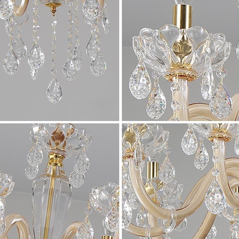 Elegant Crystal Chandelier European Style Glass Pendant Light