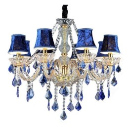 European Crystal Chandelier Luxury Pendant Light Blue Pendant