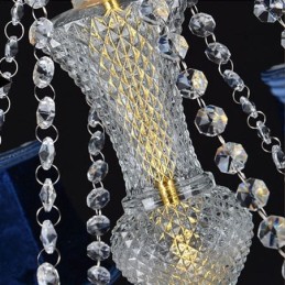 European Crystal Chandelier Luxury Pendant Light Blue Pendant