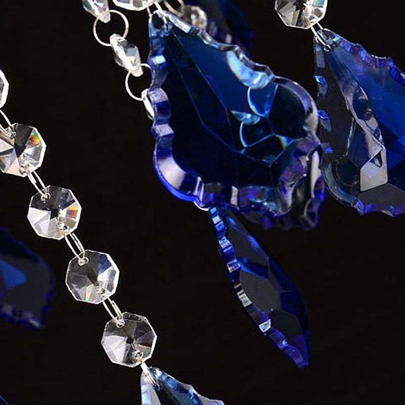 European Crystal Chandelier Luxury Pendant Light Blue Pendant