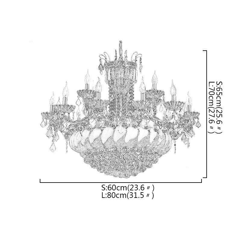 Large Luxury Crystal Chandelier European Gold Ceiling Light