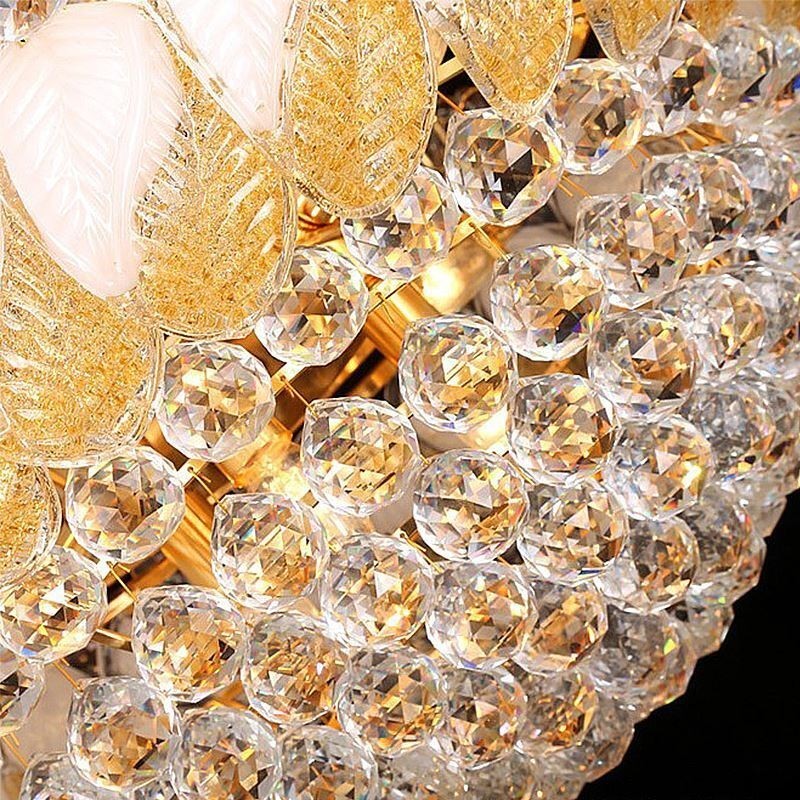 Large Luxury Crystal Chandelier European Gold Ceiling Light