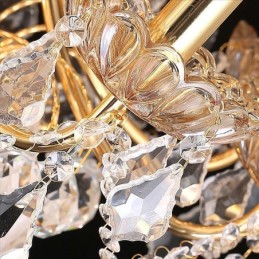 Large Luxury Crystal Chandelier European Gold Ceiling Light