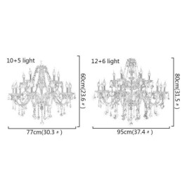 European Crystal Chandelier Elegant Large Pendant Light Amber