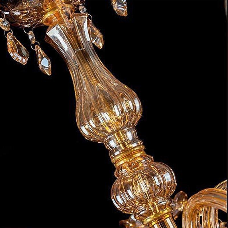 European Crystal Chandelier Elegant Large Pendant Light Amber