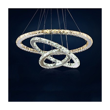 Pendant Lamps Amber and Clear K9 Crystal Chandelier Lights Lighting with 3 Ring