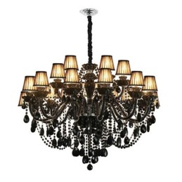 Luxury European Style Crystal Chandelier Black Pendant Light