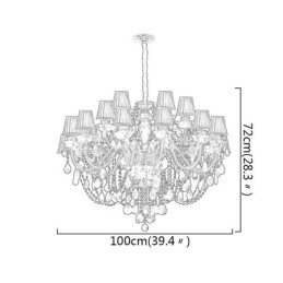 Luxury European Style Crystal Chandelier Black Pendant Light