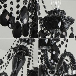 Luxury European Style Crystal Chandelier Black Pendant Light