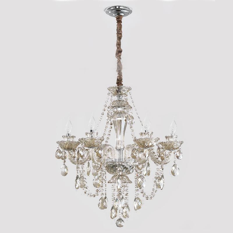 Crystal Chandelier Cognac Ceiling Light Luxury European