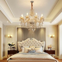 Crystal Chandelier Cognac Ceiling Light Luxury European