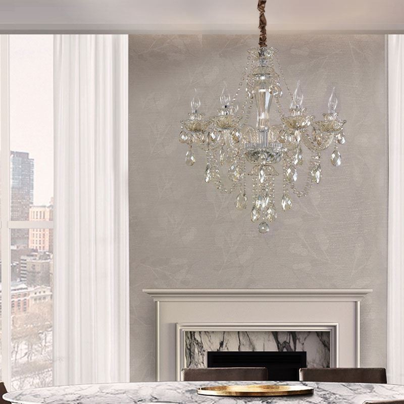 Crystal Chandelier Cognac Ceiling Light Luxury European