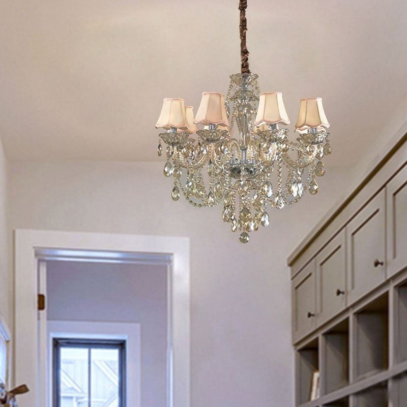 Crystal Chandelier Cognac Ceiling Light Luxury European