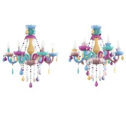European Colorful Crystal Chandelier Macaron Pendant Light