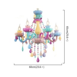 European Colorful Crystal Chandelier Macaron Pendant Light
