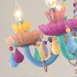 European Colorful Crystal Chandelier Macaron Pendant Light