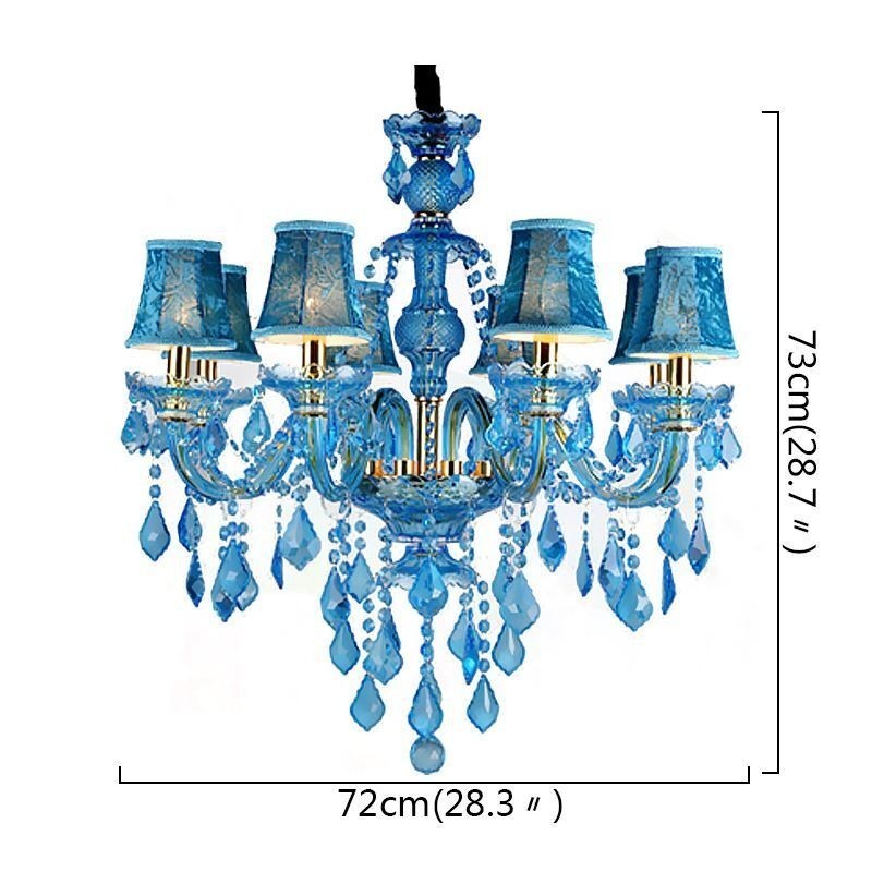 Large Blue Crystal Chandelier European Pendant Light